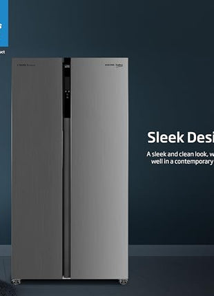 Voltas Beko, A Tata Product 563 L Side by Side Frost Free Refrigerator with ProSmart Inverter Compressor (RSB585/FPV300RXID, INOX steel, Active Fresh Blue Light) 