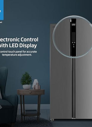 Voltas Beko, A Tata Product 563 L Side by Side Frost Free Refrigerator with ProSmart Inverter Compressor (RSB585/FPV300RXID, INOX steel, Active Fresh Blue Light) 