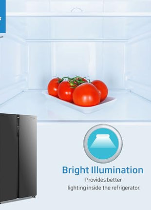 Voltas Beko, A Tata Product 563 L Side by Side Frost Free Refrigerator with ProSmart Inverter Compressor (RSB585/FPV300RXID, INOX steel, Active Fresh Blue Light) 