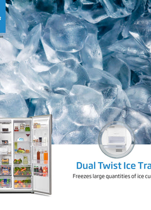 Voltas Beko, A Tata Product 563 L Side by Side Frost Free Refrigerator with ProSmart Inverter Compressor (RSB585/FPV300RXID, INOX steel, Active Fresh Blue Light) 