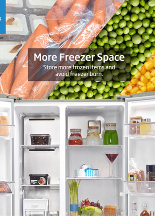 Voltas Beko, A Tata Product 563 L Side by Side Frost Free Refrigerator with ProSmart Inverter Compressor (RSB585/FPV300RXID, INOX steel, Active Fresh Blue Light) 