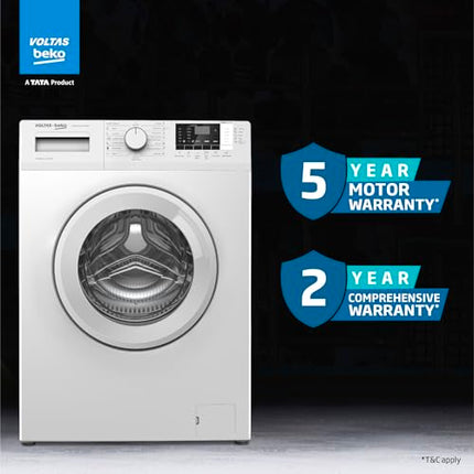 Voltas Beko, A Tata Product 6.5 Kg 5 Star Fully Automatic Front Loading Washing Machine (WFL6512B7CUSKA/WXV, White, In-Built Heater) 
