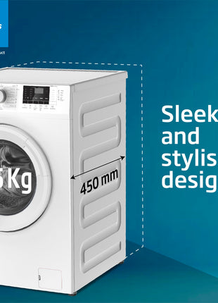 Voltas Beko, A Tata Product 6.5 Kg 5 Star Fully Automatic Front Loading Washing Machine (WFL6512B7CUSKA/WXV, White, In-Built Heater) 