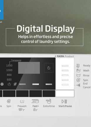 Voltas Beko, A Tata Product 6.5 Kg 5 Star Fully Automatic Front Loading Washing Machine (WFL6512B7CUSKA/WXV, White, In-Built Heater) 