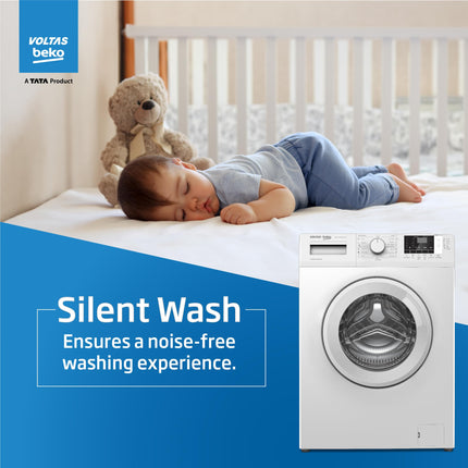Voltas Beko, A Tata Product 6.5 Kg 5 Star Fully Automatic Front Loading Washing Machine (WFL6512B7CUSKA/WXV, White, In-Built Heater) 