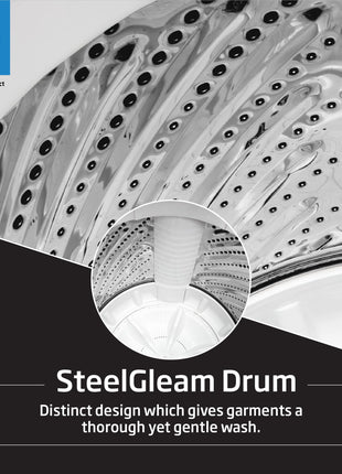 Voltas Beko, A Tata Product 6.5 Kg 5 Star Fully-Automatic Top Loading Washing Machine (WTL6504UEA/OBS2P10 Eco-Series,Dark Grey, Pulsator wash and Double waterfall technology) 