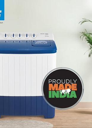 Voltas Beko, A Tata Product 8.5 Kg 5 Star Semi-Automatic Top Loading Washing Machine (2024 Model, WTT85UHA/OK5I0I0W01, Blue, Air Dry & Pulsator wash technology) 