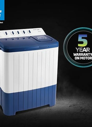 Voltas Beko, A Tata Product 8.5 Kg 5 Star Semi-Automatic Top Loading Washing Machine (2024 Model, WTT85UHA/OK5I0I0W01, Blue, Air Dry & Pulsator wash technology) 