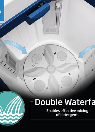 Voltas Beko, A Tata Product 8.5 Kg 5 Star Semi-Automatic Top Loading Washing Machine (2024 Model, WTT85UHA/OK5I0I0W01, Blue, Air Dry & Pulsator wash technology) 