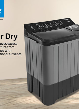 Voltas Beko, A Tata Product 9 Kg 5 Star Semi-Automatic Top Loading Washing Machine (WTT90UHA/OK5B1B1S23, Black, Pulsator Wash Method and Double waterfall technology) 