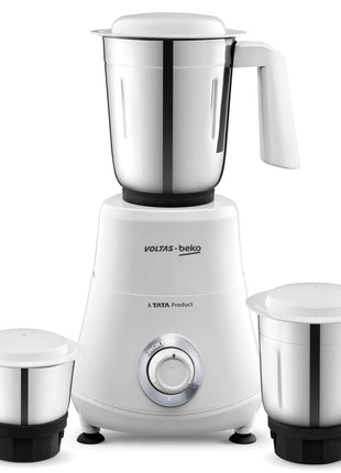 Voltas Beko, A Tata Product Powerfull 500 W Mixer Grinder with GrindX Technology (G5003HP-WH | 3 Jars | White) 
