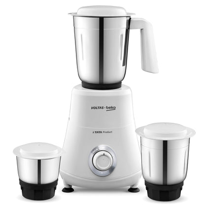 Voltas Beko, A Tata Product Powerfull 500 W Mixer Grinder with GrindX Technology (G5003HP-WH | 3 Jars | White) 