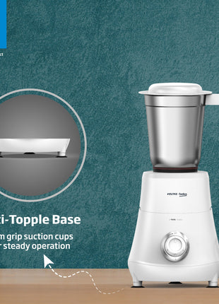 Voltas Beko, A Tata Product Powerfull 500 W Mixer Grinder with GrindX Technology (G5003HP-WH | 3 Jars | White) 