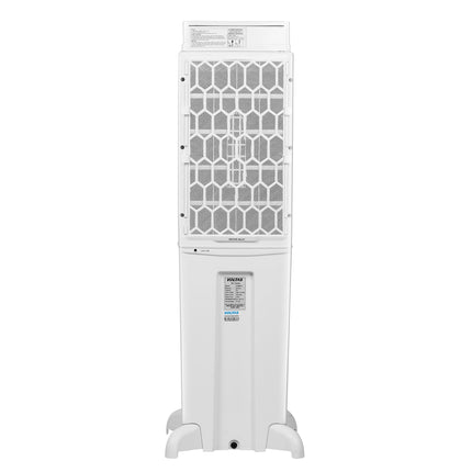Voltas Slimm 35, Tower Air Cooler for home, Honey comb cooling pad with Ice Chamber, Mechanical Operation with Auto swing louvers, Freestanding 35 Litres, White 