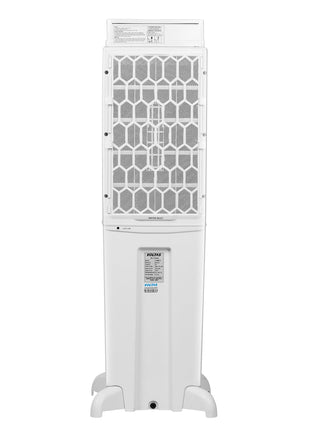 Voltas Slimm 35, Tower Air Cooler for home, Honey comb cooling pad with Ice Chamber, Mechanical Operation with Auto swing louvers, Freestanding 35 Litres, White 