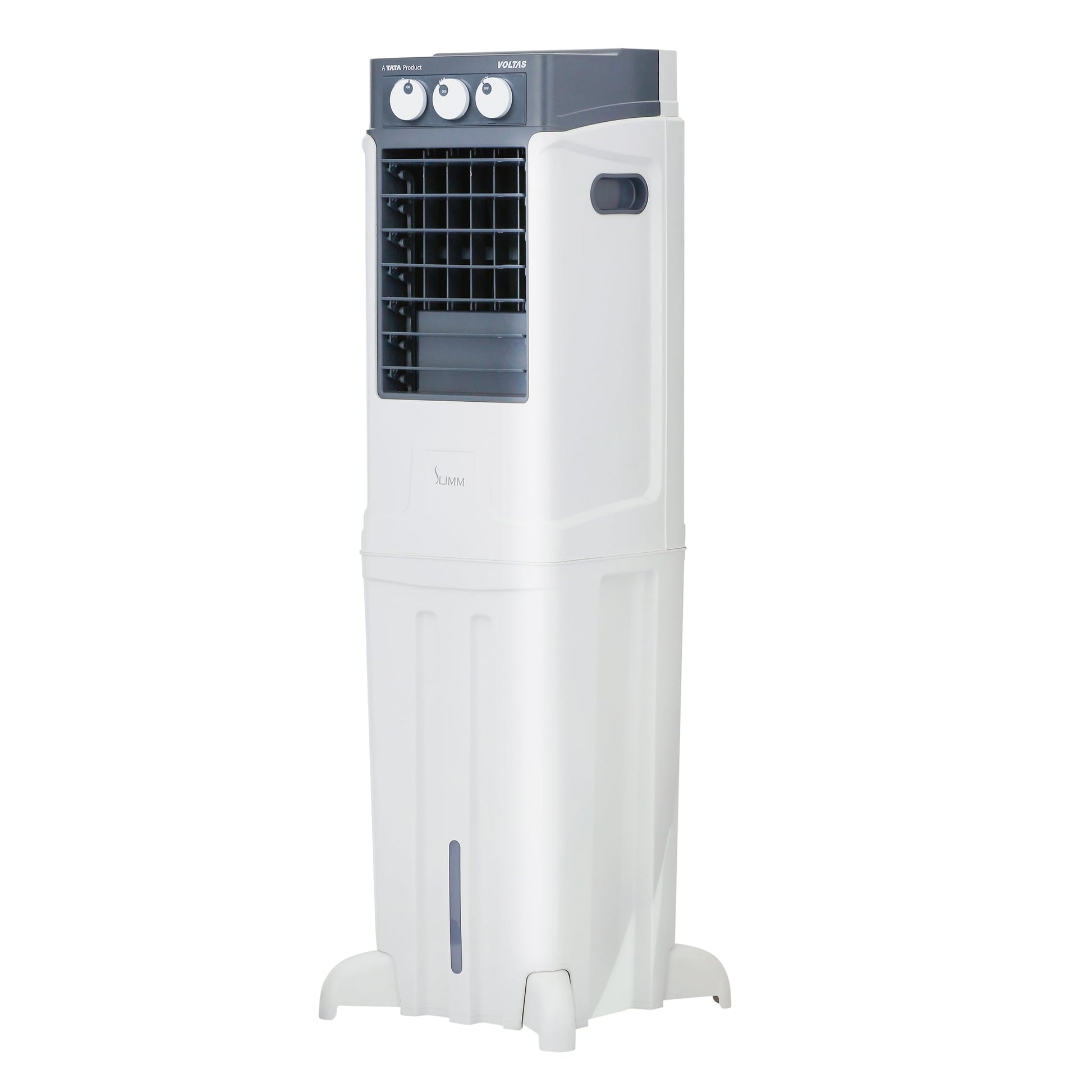 Voltas Slimm 35, Tower Air Cooler for home, Honey comb cooling pad with Ice Chamber, Mechanical Operation with Auto swing louvers, Freestanding 35 Litres, White 