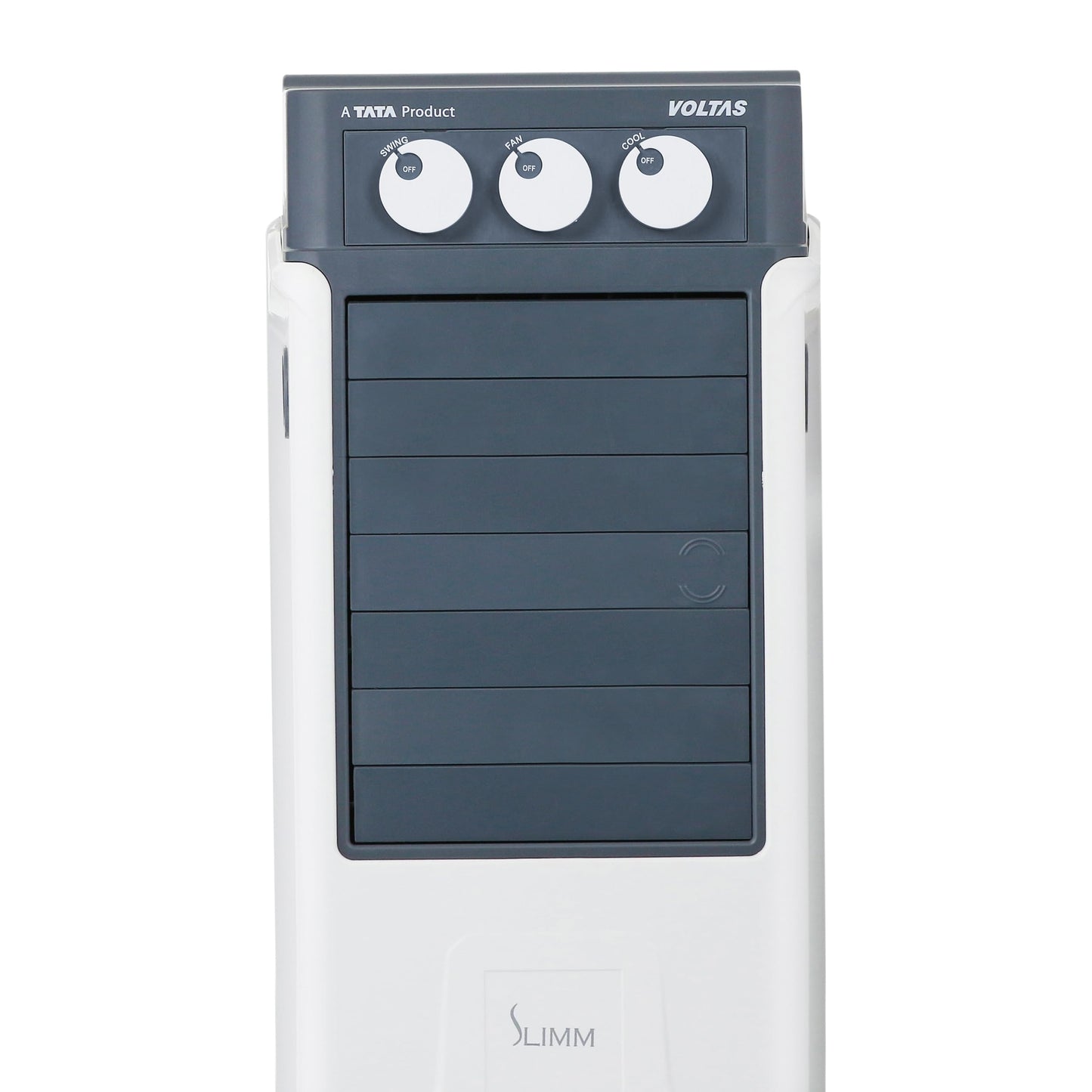 Voltas Slimm 35, Tower Air Cooler for home, Honey comb cooling pad with Ice Chamber, Mechanical Operation with Auto swing louvers, Freestanding 35 Litres, White 