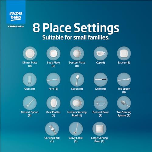 Voltas beko 8 Place Settings Table Top Dishwasher (2020/2021, DT8S, Silver, Inbuilt Heater) 