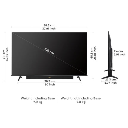 Vu 108cm (43 inches) Vibe Series 4K QLED Smart Google TV 43VIBE-DV 