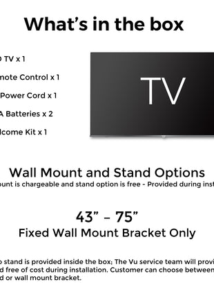 Vu 108cm (43 inches) Vibe Series 4K QLED Smart Google TV 43VIBE-DV 