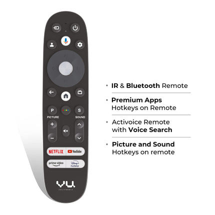 Vu 108cm (43 inches) Vibe Series QLED 4K Google TV 43VIBE24 (Black) 