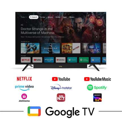 Vu 108cm (43 inches) Vibe Series QLED 4K Google TV 43VIBE24 (Black) 