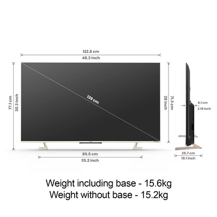 Vu 139 cm (55 inches) The Masterpiece Glo Series 4K Ultra HD Smart Android QLED TV 55QMP (Armani Gold) (2022 Model) | Built in 4.1 Speaker 