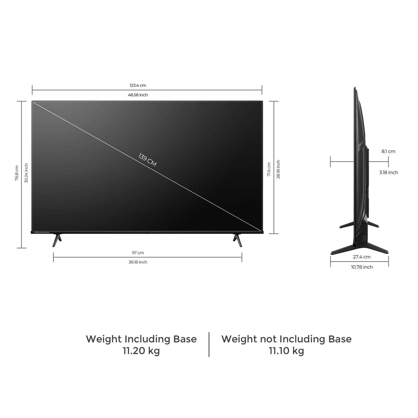Vu 139cm (55 inches) GloQLED Series 4K QLED Smart Google TV 55QLED25 