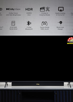 Vu 139cm (55 inches) Vibe Series 4K QLED Smart Google TV 55VIBE-DV 