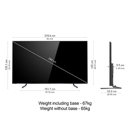 Vu 248 cms (98 inches) Masterpiece Series 4K Ultra HD Smart QLED TV 98QV (Jetplane Grey) 