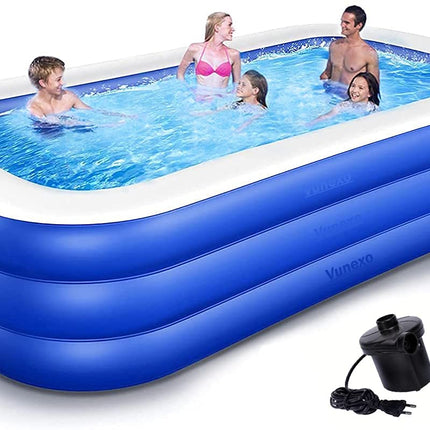 Vunexo/Swimming Pool 10-Feet Swimming Pool Inflatable Bath Tubs for Adults Spa Swimming Bath Tub with Electric Pump 120x 72"x24" Inch - (Multi) (10-Feet) 