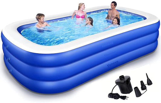 Vunexo/Swimming Pool 10-Feet Swimming Pool Inflatable Bath Tubs for Adults Spa Swimming Bath Tub with Electric Pump 120x 72"x24" Inch - (Multi) (10-Feet) 