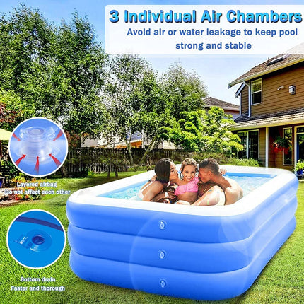 Vunexo/Swimming Pool 10-Feet Swimming Pool Inflatable Bath Tubs for Adults Spa Swimming Bath Tub with Electric Pump 120x 72"x24" Inch - (Multi) (10-Feet) 