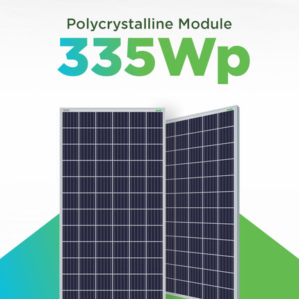 WAAREE 330-335 Watt Polycrystalline Solar Panel – 72 Cells, 24V, Aluminum Frame (Pack of 2 – 670W Total) | High Efficiency Panels for Home, Commercial & Off-Grid Use 