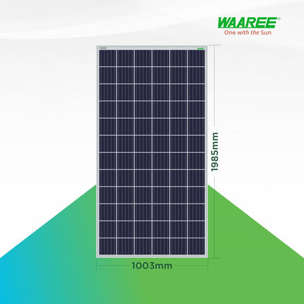 WAAREE 330-335 Watt Polycrystalline Solar Panel – 72 Cells, 24V, Aluminum Frame (Pack of 2 – 670W Total) | High Efficiency Panels for Home, Commercial & Off-Grid Use 