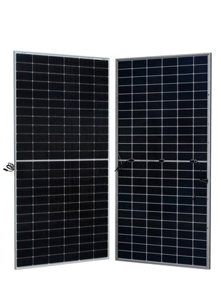 WAAREE 590 Watt TOPCon Bifacial Solar Panel High-Efficiency N- Type Half-Cut Technology | BIS & IEC Certified | Framed Dual Glass Bifacial Module | 30 Years Output Warranty | Pack of 10 | 