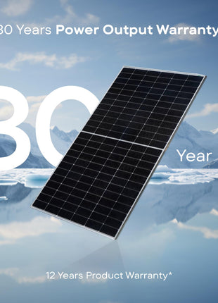 WAAREE 590 Watt TOPCon Bifacial Solar Panel High-Efficiency N- Type Half-Cut Technology | BIS & IEC Certified | Framed Dual Glass Bifacial Module | 30 Years Output Warranty | Pack of 10 | 