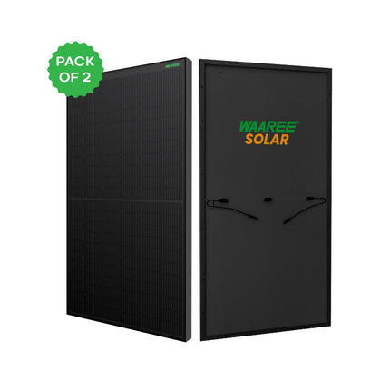 WAAREE All Black (Pack of 2) II WSMDi 405W Mono PERC II Solar Panel 132 Cells II 45.22V II 10.61A (‎WSMDi- 405, 810W) 