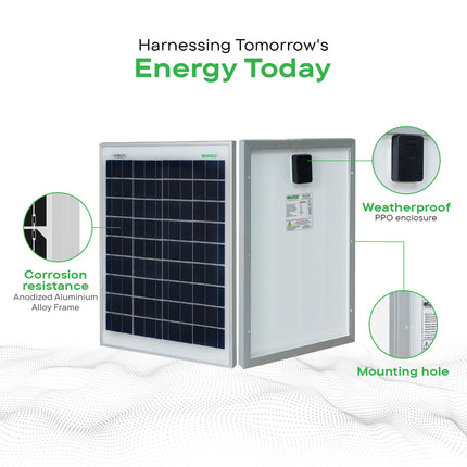 WAAREE II 20 Watt Single Panel II polycrystalline Cells,10 Years Performance Warranty II Solar Module || Solar Panels for Smart Devices,Camping to Smart Tech for Everyday Energy Needs || Pack of 1 