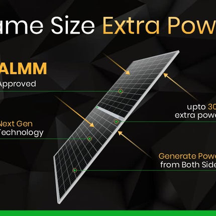WAAREE II Bifacial 535 Watt Solar Panel (Pack of 2, 535 X 2) Halfcut 24 Volts 144 Cells Mono PERC Bifacial Solar Panels II 30 Years Performance Warranty II 