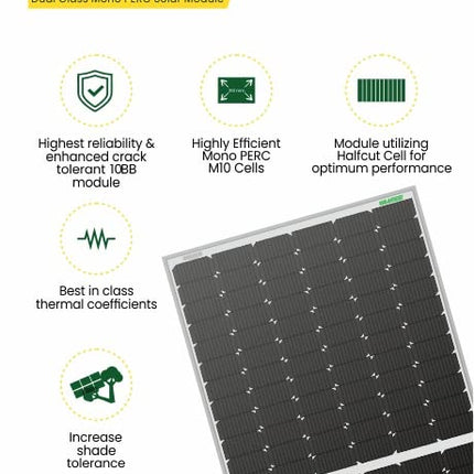 WAAREE II Bifacial 535 Watt Solar Panel (Pack of 2, 535 X 2) Halfcut 24 Volts 144 Cells Mono PERC Bifacial Solar Panels II 30 Years Performance Warranty II 