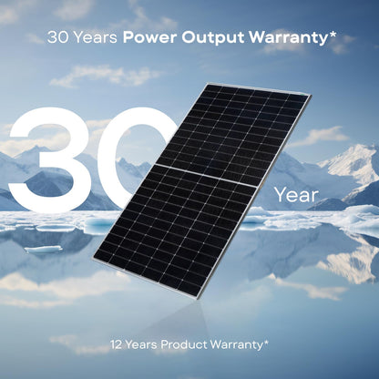 WAAREE II Bifacial 550 Watt II Dual Glass Bifacial Mono PERC Solar Panel II 144 Half-Cut VOC 49.91 II 30 Years Performance Warranty II (Pack of 6) (Bi-55-550, 3.3kW) 