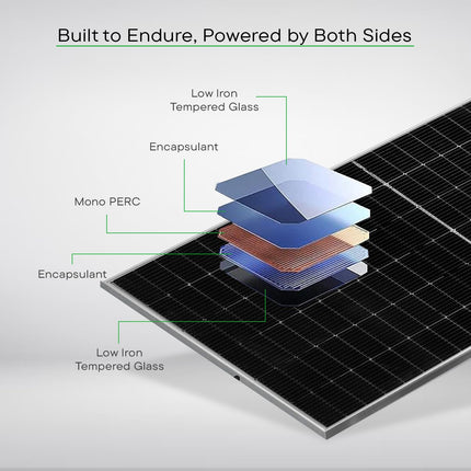 WAAREE II Bifacial 550 Watt II Dual Glass Bifacial Mono PERC Solar Panel II 144 Half-Cut VOC 49.91 II 30 Years Performance Warranty II (Pack of 6) (Bi-55-550, 3.3kW) 