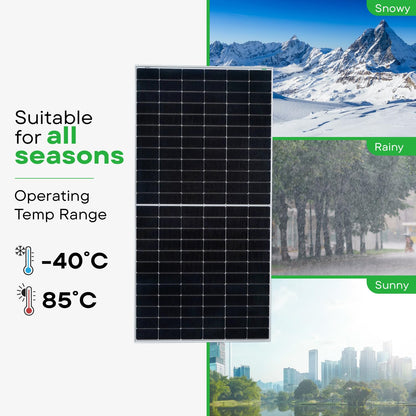 WAAREE II Bifacial 550 Watt II Dual Glass Bifacial Mono PERC Solar Panel II 144 Half-Cut VOC 49.91 II 30 Years Performance Warranty II (Pack of 6) (Bi-55-550, 3.3kW) 