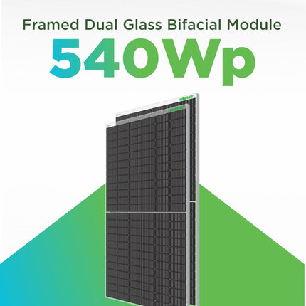 WAAREE II Single Panel II 545 Watt Bifacial Mono Perc Solar Panel II 144 Half-Cut Cell II 49.91 Voc II 21.36A II 30 Years Performance Warranty II (Bi-55-545 Pack of 1) 
