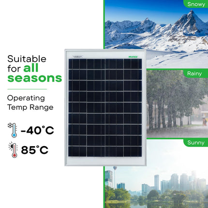 WAAREE II Solar Panel 10 Watt Polycrystalline Cells ||Durable &High-Efficiency ||10 Yrs. Performance Warranty || Pack of 1 || Powering Security Cameras,Camping & Outdoor Smart Home Uses (1) 
