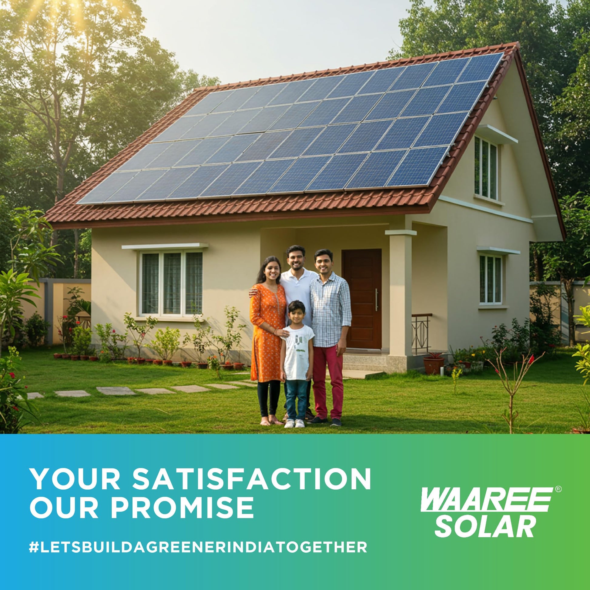 WAAREE II TOPCON N-Type 575-580 Watt II 144 Cells Framed Dual Glass Bifacial Solar Panel II Pack of 2 II 30 Years Performance Warranty II 575 X 575, 1150 Watt, 1.1kW II TOPCON N-Type Pack of 2 II 