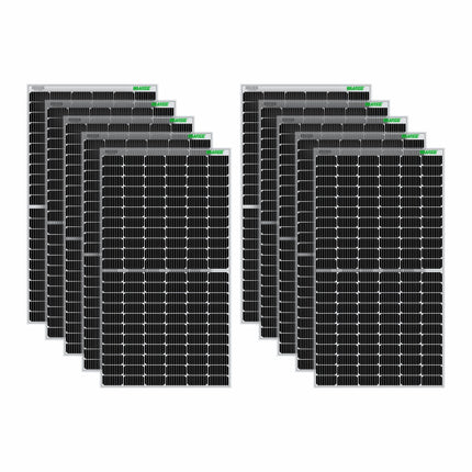 WAAREE (Pack of 10, 550 x 10) Solar Panel 550 Watt Half-Cut 144 Cells Dual Glass Mono PERC Bifacial Solar Panels. 