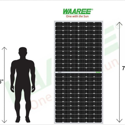 WAAREE (Pack of 10, 550 x 10) Solar Panel 550 Watt Half-Cut 144 Cells Dual Glass Mono PERC Bifacial Solar Panels. 