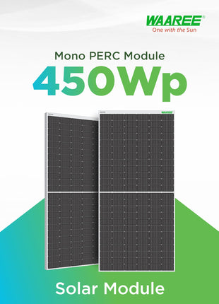 WAAREE Solar Panel 450 Watt II Pack of 2 II 450W X 2 II Half-Cut 24 Volts II 144 Cells Mono PERC Solar Panels II 30 Years Performance Warranty II 450 Watt Pack of 2 